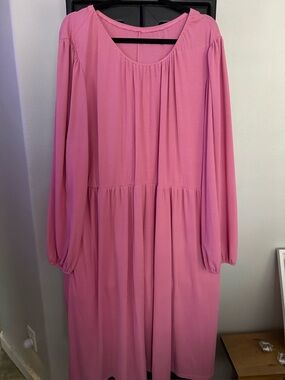 Pink Long Sleeve Women's Dress
